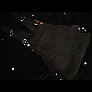 Black Denim Overall Dress